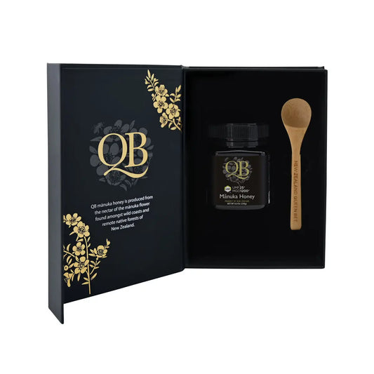 Mānuka Honey Gift Box + Hand Etched Wooden Spoon